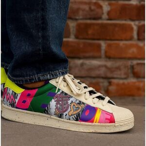 Adidas Superstar Mens 12 Kris Andrew Y2K Graffiti Sneakers GX6395 Streetwear